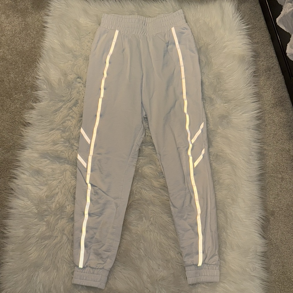 White translucent sweatpants